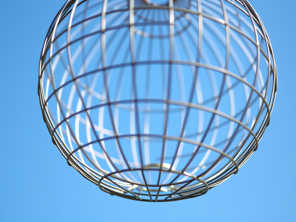 Empty wire birdfeeder