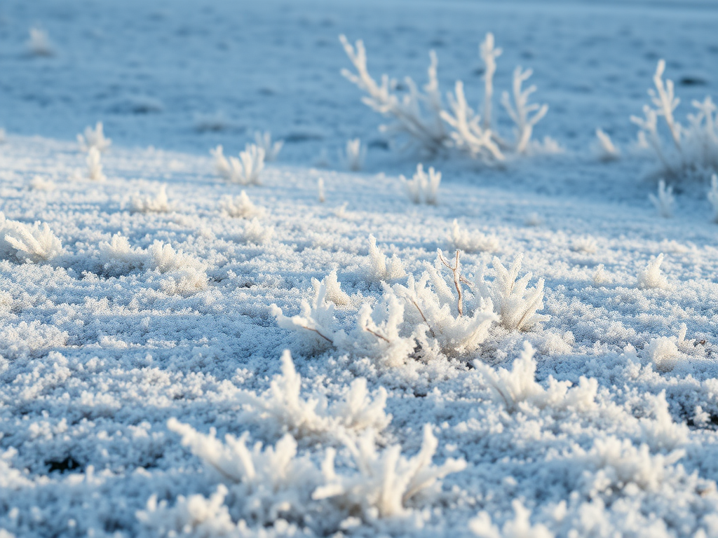 Hoar frost on the ground