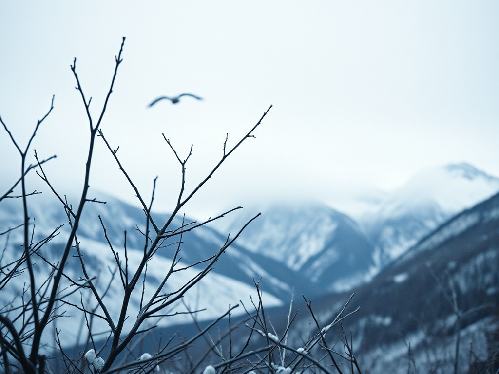 A winter mountain scene