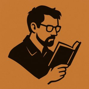 Thumbnail of a bearded man reading a book